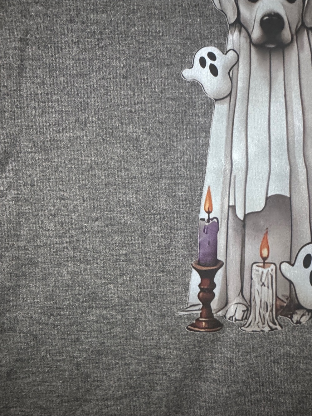 NWOT Halloween Ghost Dogs Graphic Tee - Gray - Picture 3 of 8